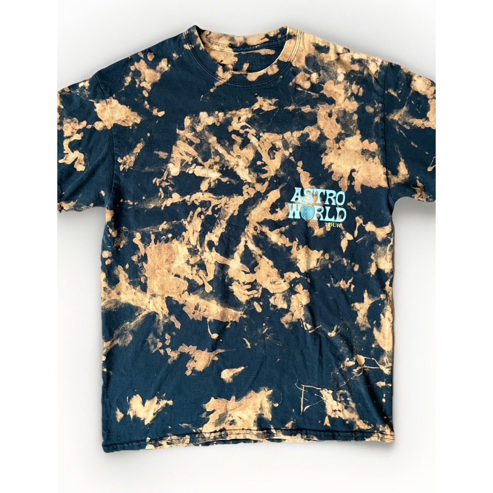 Travis Scott Astroworld Tour Shirt Mens Med Black Bleach Wish You Were Here Bear
